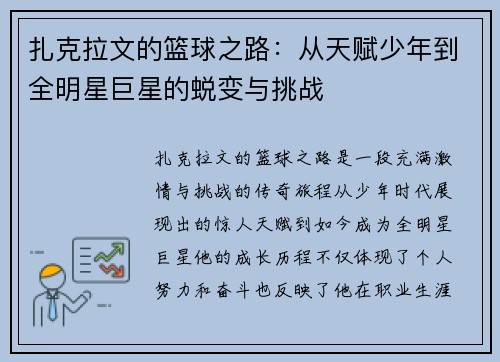 扎克拉文的篮球之路：从天赋少年到全明星巨星的蜕变与挑战